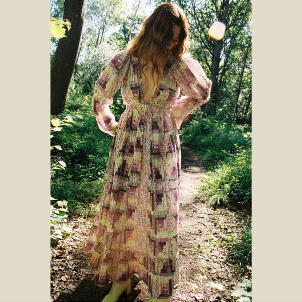 Sea New York Pastel Plaid Maxi Dress